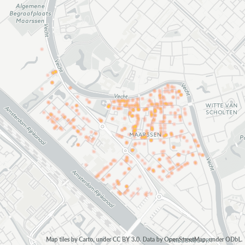 Heatmap voor postcode 3603