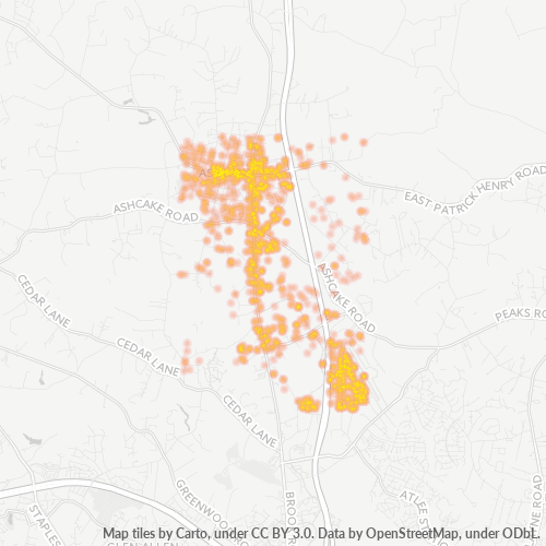 23005 Business Density Heatmap