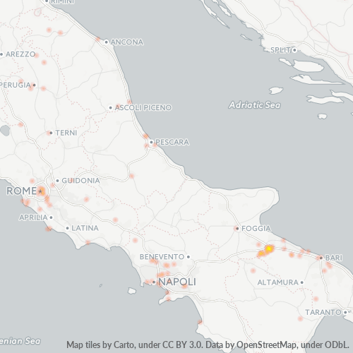 Mappa di calore per cap 76012