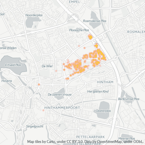 Heatmap voor postcode 5232