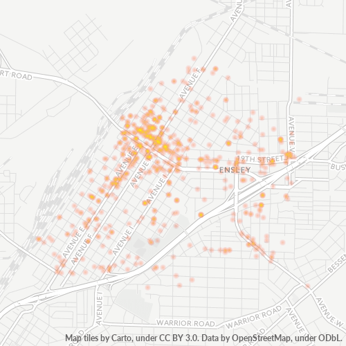 35218 Business Density Heatmap
