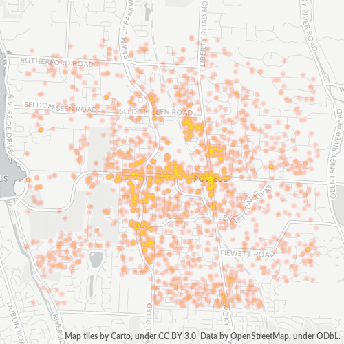 43065 Business Density Heatmap