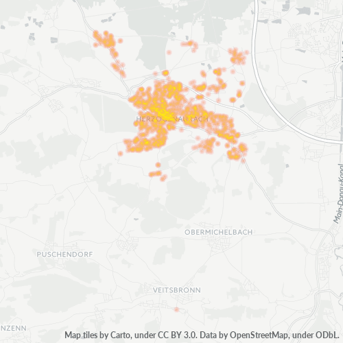 Heatmap für plz 91074