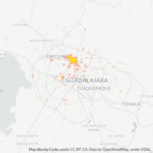 44210 Mapa de calor de densidad empresarial