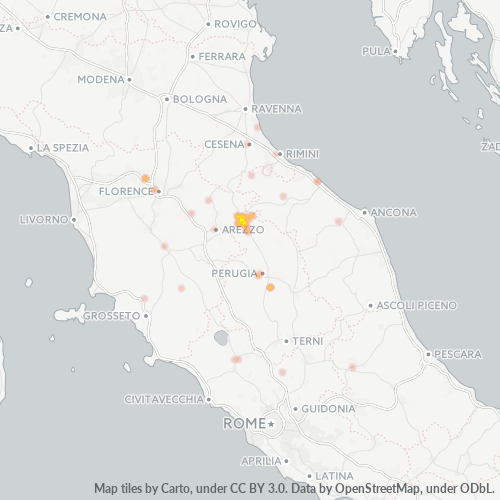Mappa di calore per cap 06016
