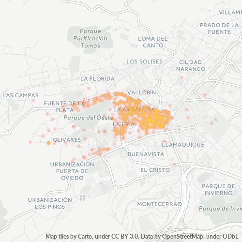 Mapa de calor para código postal 33013
