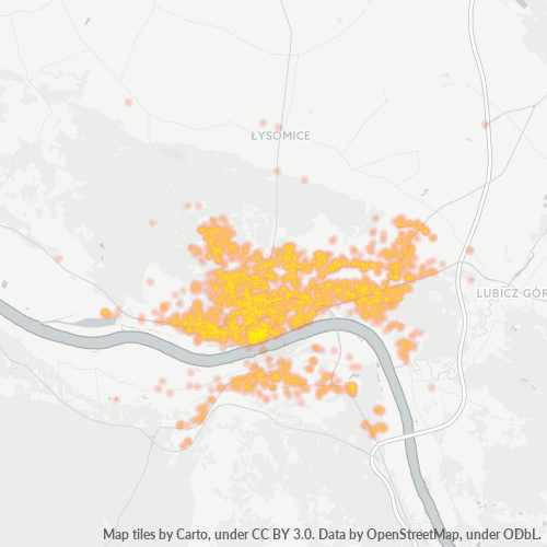 87-100 Mapa intensywności działalności gospodarczej
