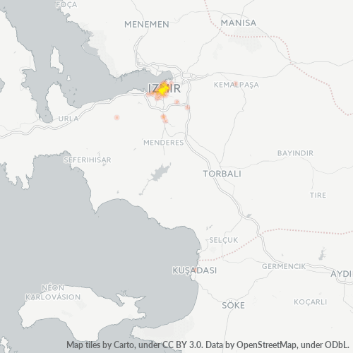 posta kodu 35270 için yoğunluk haritası