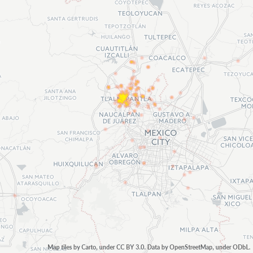 54050 Mapa de calor de densidad empresarial