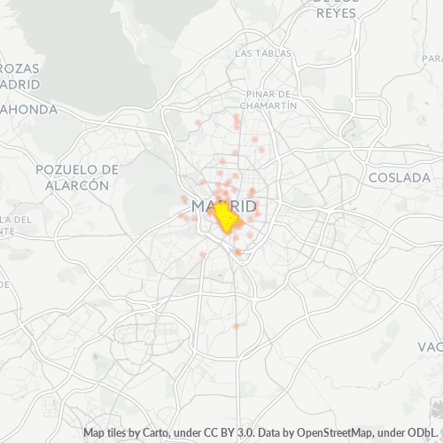 28012 Mapa de calor de densidad empresarial