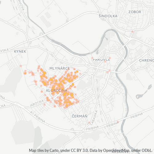 949 11 Teplotná mapa obchodnej hustoty