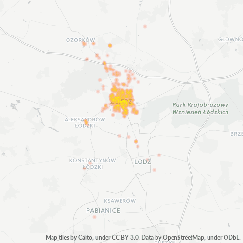 95-100 Mapa intensywności działalności gospodarczej