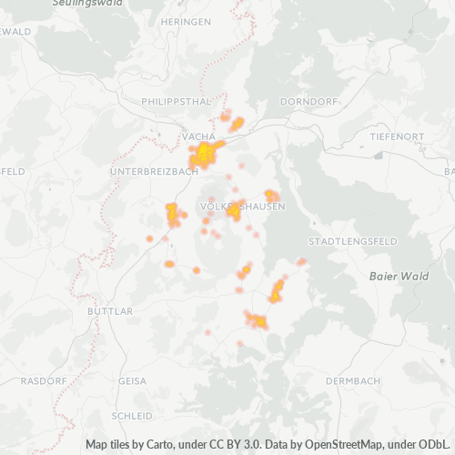 Heatmap für plz 36404