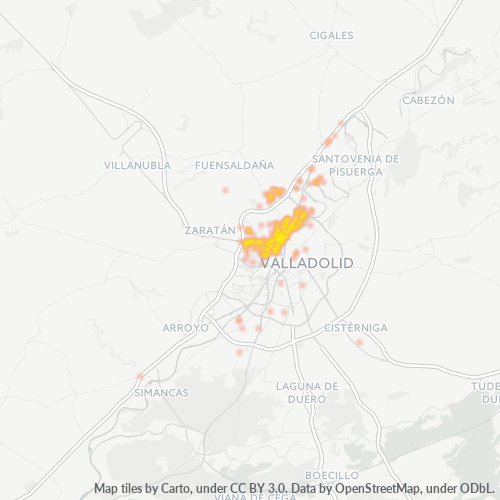 Mapa de calor para código postal 47009