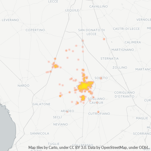 Mappa di calore per cap 73013