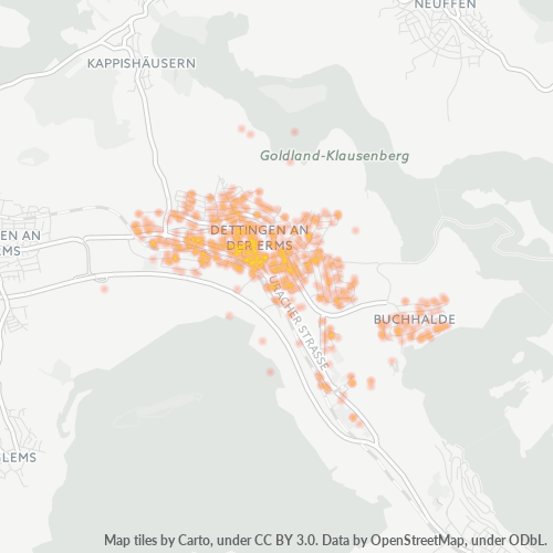 Heatmap für plz 72581