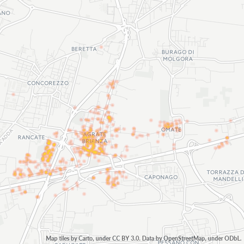 20864 Mappa di concentrazione per la densità di aziende