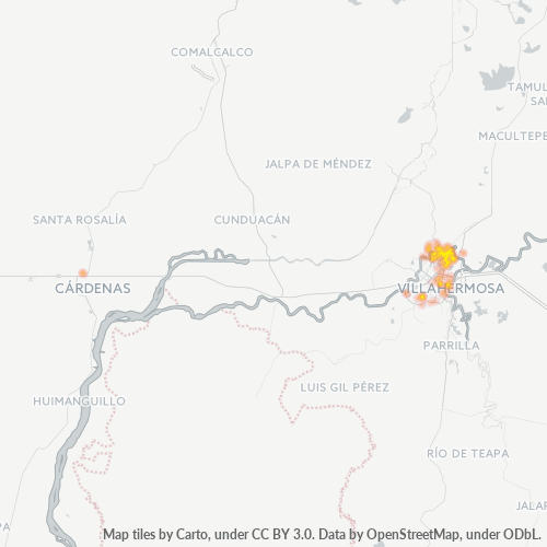 86029 Mapa de calor de densidad empresarial