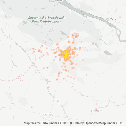 09-500 Mapa intensywności działalności gospodarczej