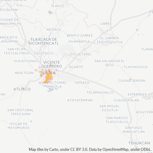 72520 Mapa de calor de densidad empresarial
