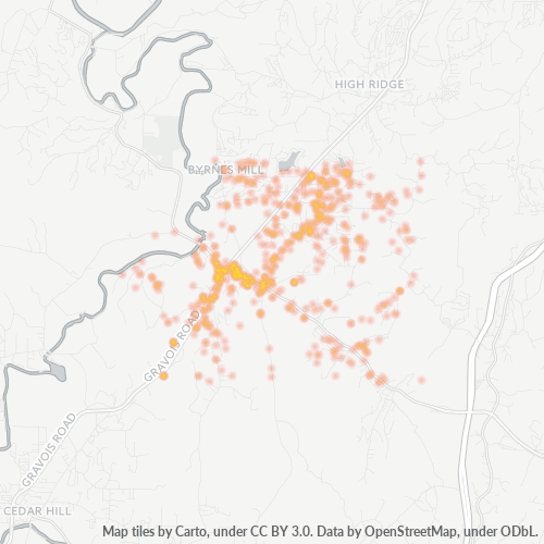 63051 Business Density Heatmap
