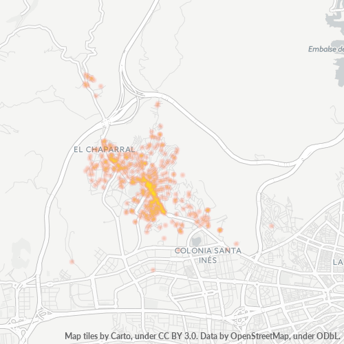 Mapa de calor para código postal 29190