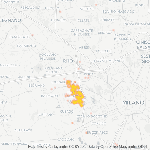 20019 Mappa di concentrazione per la densità di aziende