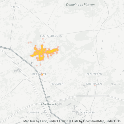 Heatmap voor postcode 3581