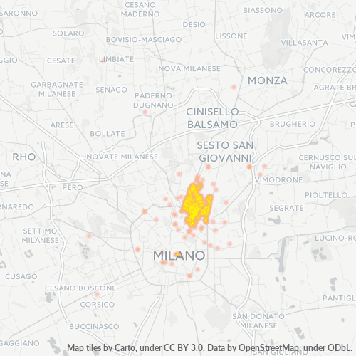 20125 Mappa di concentrazione per la densità di aziende