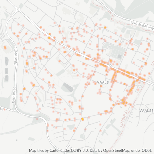 Heatmap voor postcode 6291