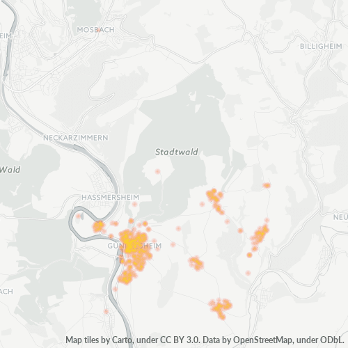 Heatmap für plz 74831