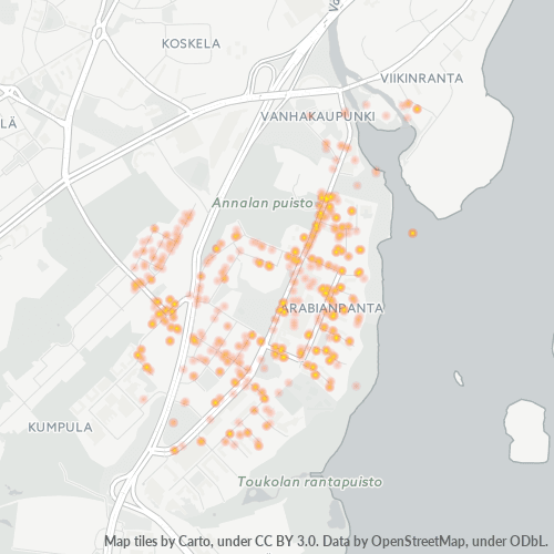 00560 Yritystiheys lämpökarttana