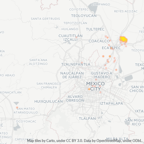 55067 Mapa de calor de densidad empresarial