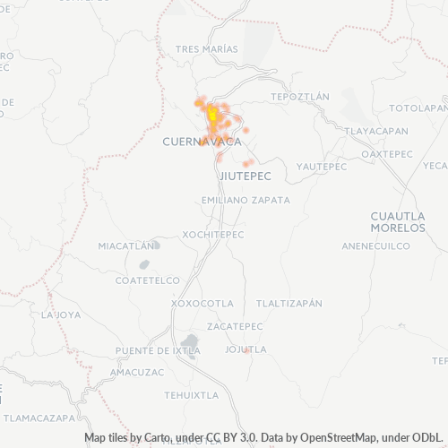62230 Mapa de calor de densidad empresarial