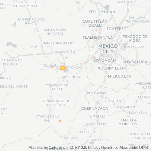 52104 Mapa de calor de densidad empresarial