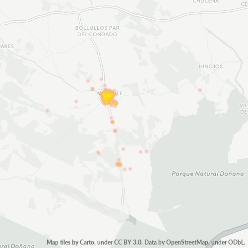 Mapa de calor para código postal 21730