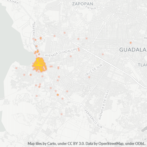 45069 Mapa de calor de densidad empresarial