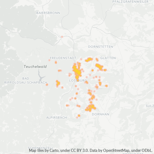 Heatmap für plz 72290