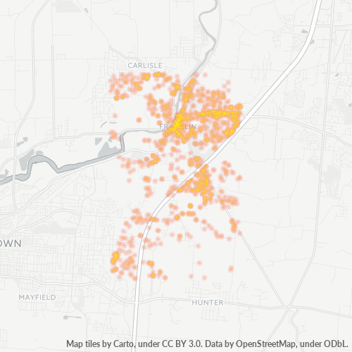 45005 Business Density Heatmap