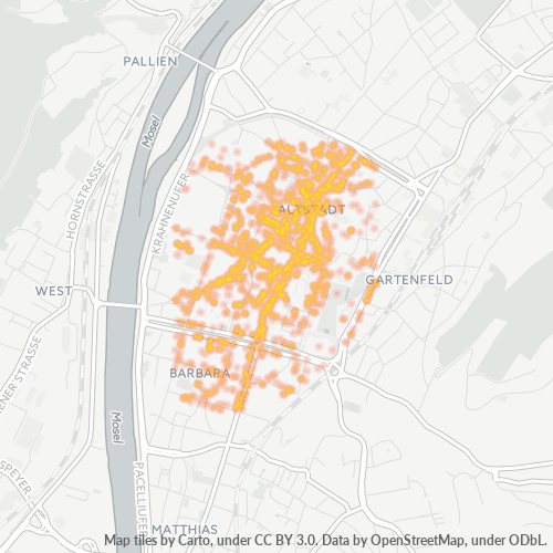 Heatmap für plz 54290