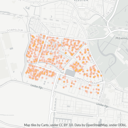 Heatmap voor postcode 3452