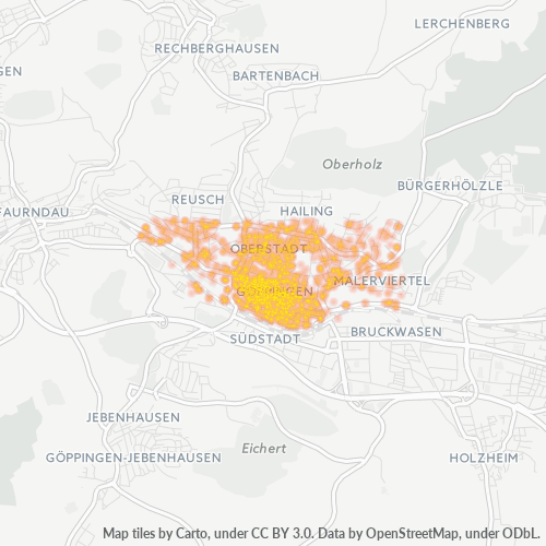 Heatmap für plz 73033