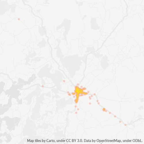 Mapa de calor para código postal 15800
