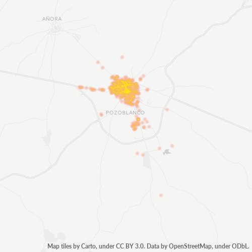 Mapa de calor para código postal 14400