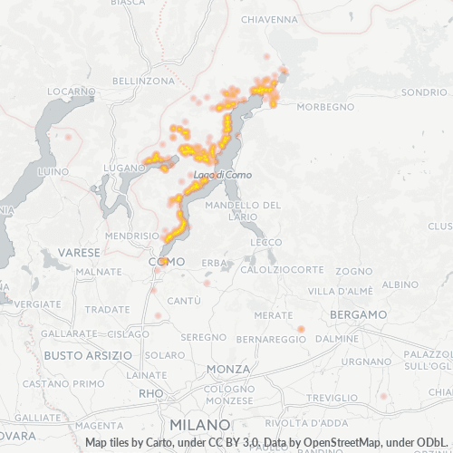 22010 Mappa di concentrazione per la densità di aziende