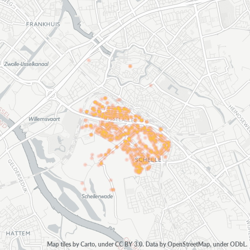 Heatmap voor postcode 8017