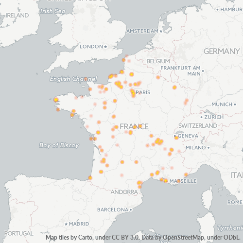Carte de chaleur pour code postal 97410