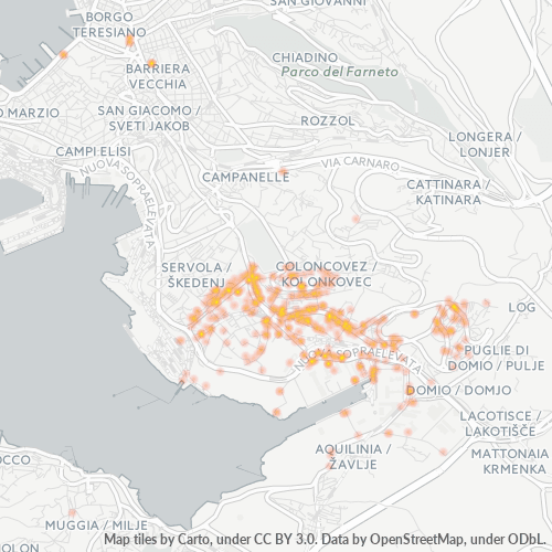 Mappa di calore per cap 34148