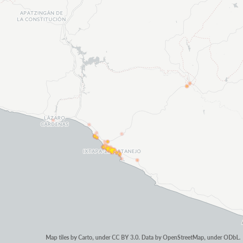 40880 Mapa de calor de densidad empresarial