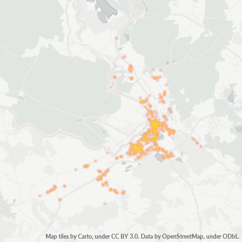 Heatmap für postleitzahl 3950